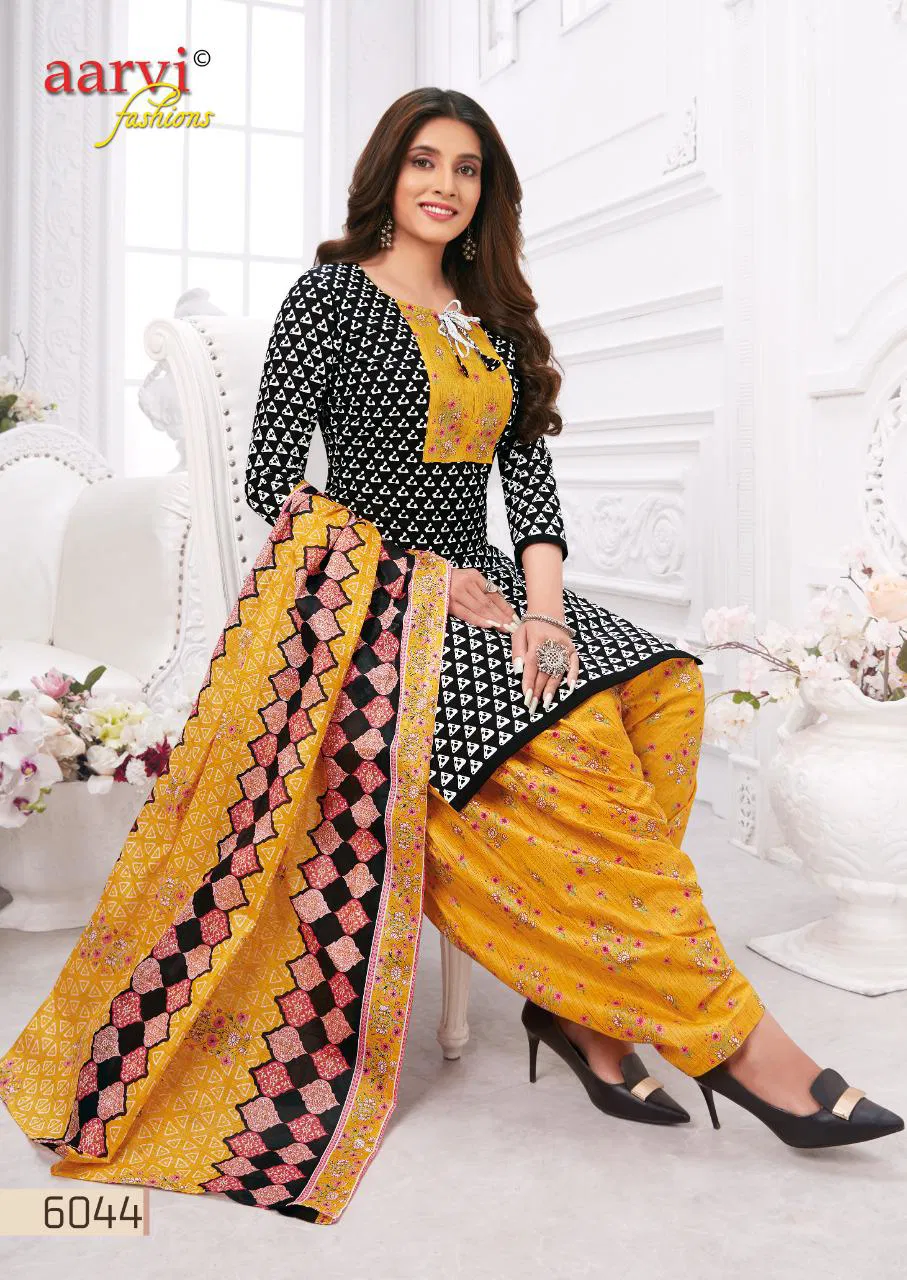 Aarvi Special Patiyala 17 Printed Cotton Casual Daily Wear Dress Material Collection